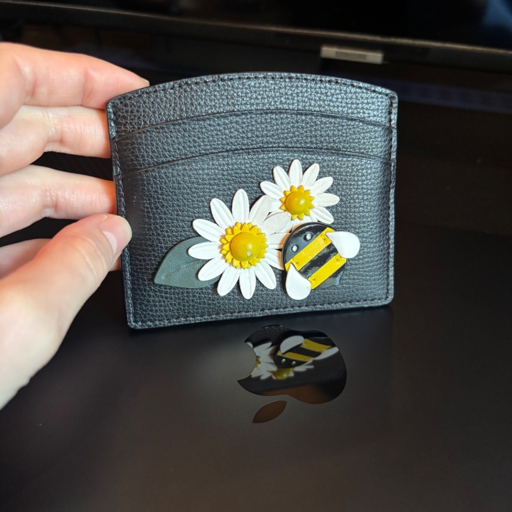 Kate Spade Black Leather Bee Wallet